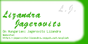 lizandra jagerovits business card